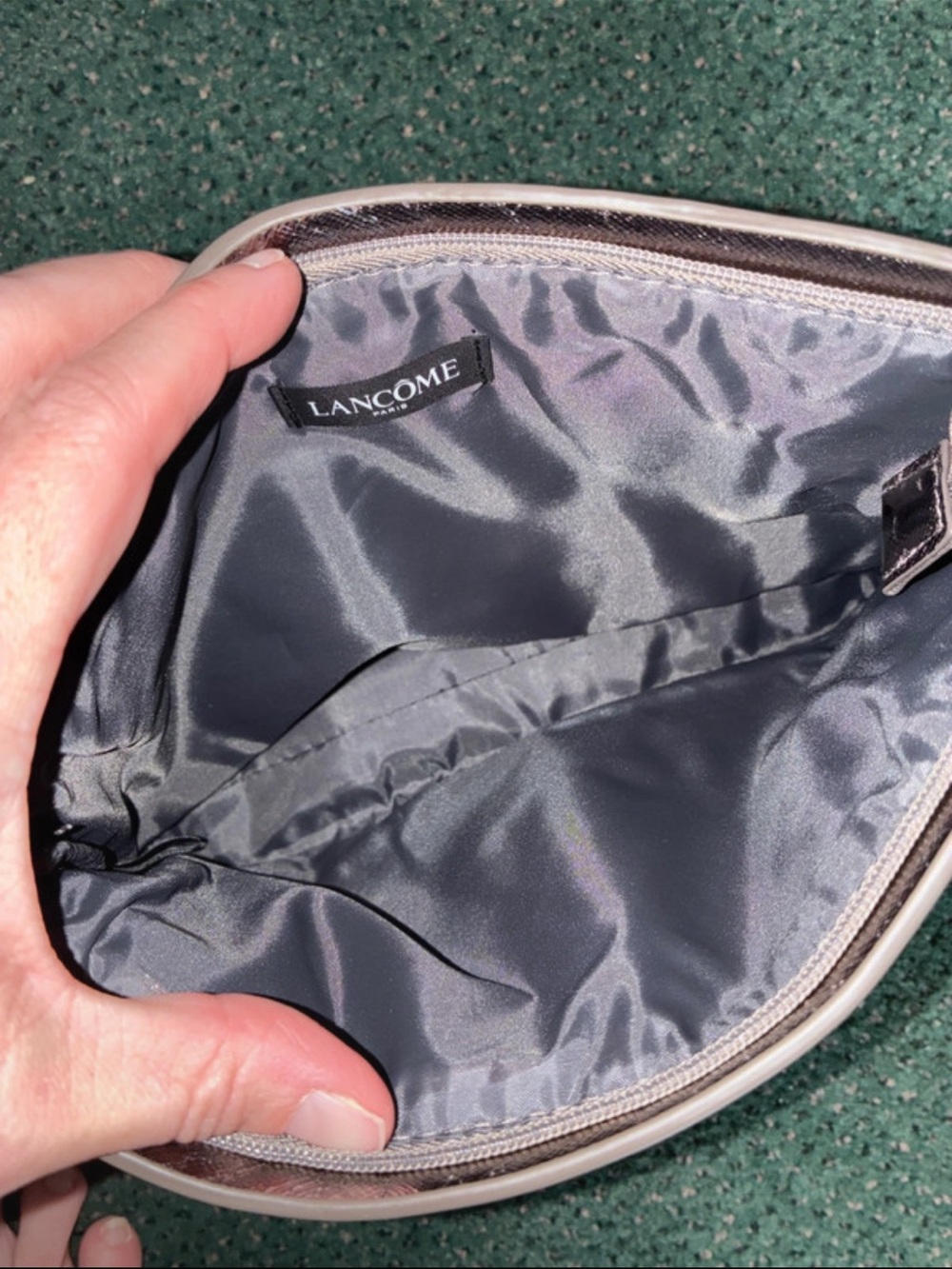 Lancôme Metallic Pewter Cosmetic Pouch - Picture 3 of 5